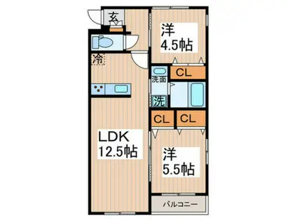 MAISON DE SOURIRE(2LDK/2階)の間取り写真
