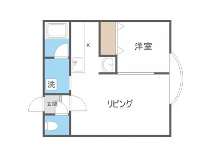 アークコート豊平III(1LDK/2階)の間取り写真
