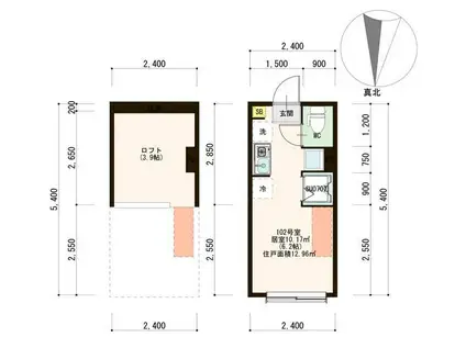 CON BRIO 東中野(ワンルーム/1階)の間取り写真