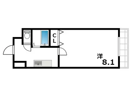 グラーツィア東灘(1K/3階)の間取り写真