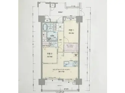 アメイズ武雄スカイテラス(2LDK/11階)の間取り写真