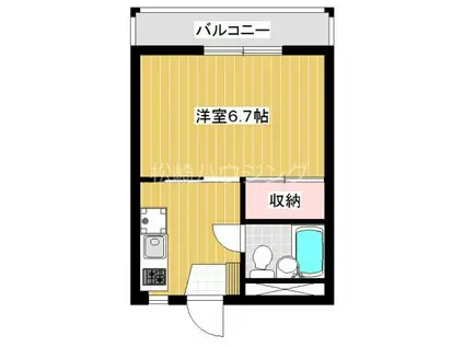 ミリオンハイム(1K/3階)の間取り写真