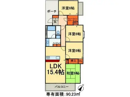 INSURANCE BLDG.VIII(4LDK/3階)の間取り写真