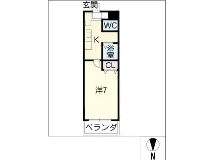 A・CITY瑞穂雁道(1K/3階)の間取り写真