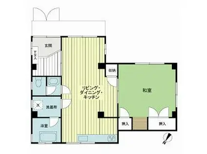 大嶋アパート(1LDK/1階)の間取り写真