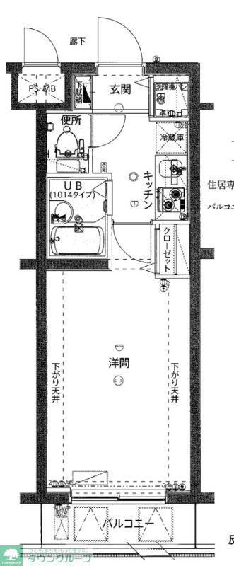 ジェノヴィアヒルズ西馬込ヴェルデ(1K/5階)の間取り写真