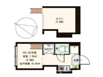 ヴィスタグランデ南阿佐ヶ谷(ワンルーム/1階)の間取り写真