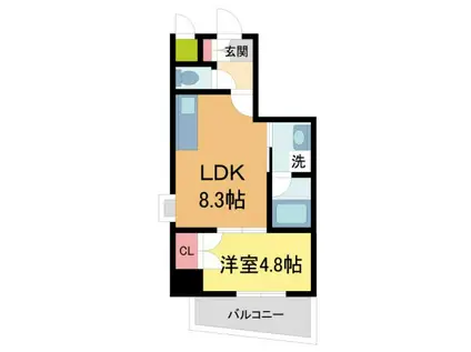 ヴィオラ西宮(1LDK/4階)の間取り写真