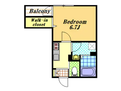 ラフィネ静(1K/2階)の間取り写真