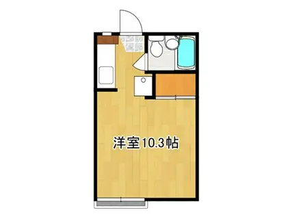 ビル・グーテ甲府屋形 B棟(ワンルーム/1階)の間取り写真