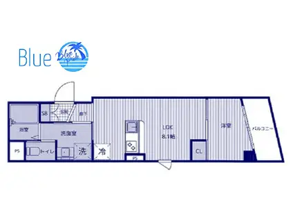 BCASA武蔵小杉II(1LDK/5階)の間取り写真