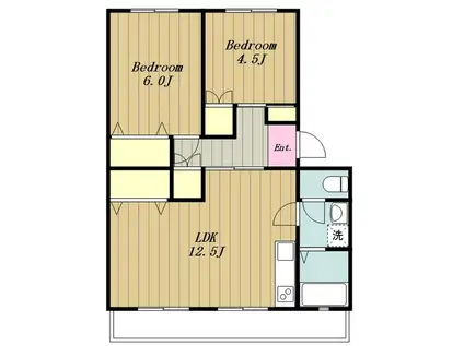 西武百草園団地(2LDK/2階)の間取り写真
