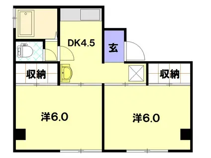 神戸海産物長崎ビル(2DK/3階)の間取り写真
