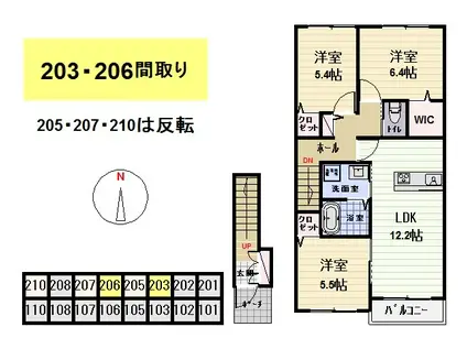 グリナージュ(3LDK/2階)の間取り写真