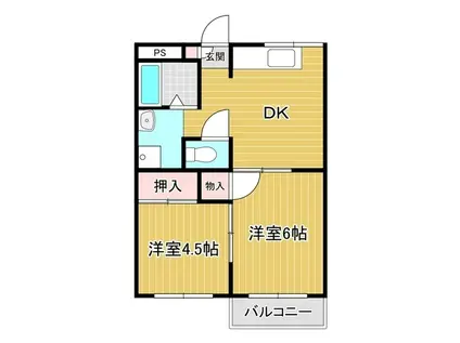 プラザ北荒川沖(2DK/1階)の間取り写真