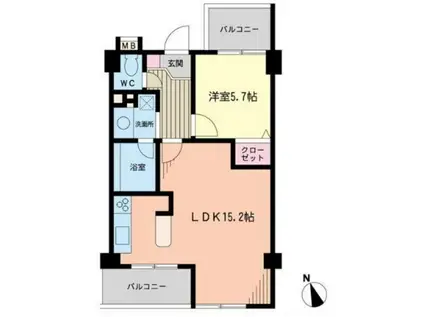 NFラヴェーラ(1LDK/4階)の間取り写真