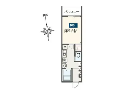 MELDIA八広V(1K/1階)の間取り写真