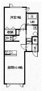 レヴェントン(1LDK/1階)の間取り写真