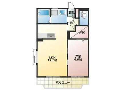 ロイヤルレジデンス(1LDK/2階)の間取り写真