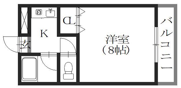 CASA UEDA(1K/4階)の間取り写真