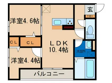 ザ・レジデンスBONJONO イースト(2LDK/2階)の間取り写真