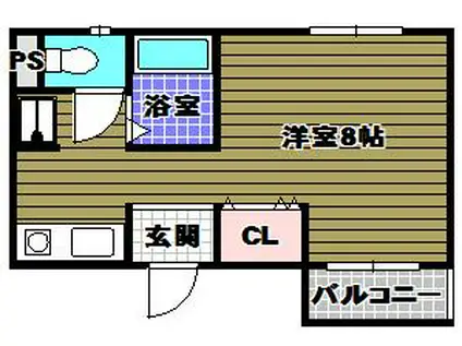 カーサ寺池(1K/2階)の間取り写真