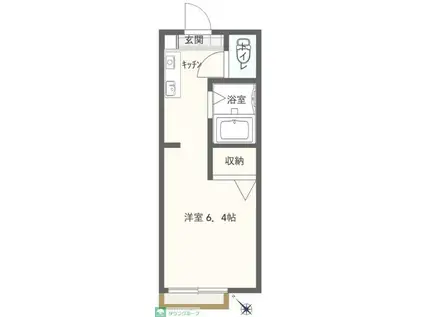 プロスペクトヒルズ(1K/1階)の間取り写真