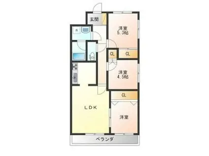 ネオ・ニシキ(3LDK/4階)の間取り写真