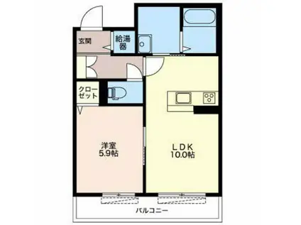 富山地鉄不二越上滝 朝菜町駅 徒歩3分 3階建 築11年(1LDK/3階)の間取り写真