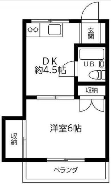 ハイム本一色(1DK/2階)の間取り写真