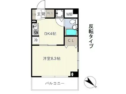 アソルティ関内大通公園(1K/8階)の間取り写真