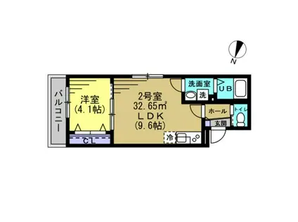 ウンベラ―タ(1LDK/3階)の間取り写真