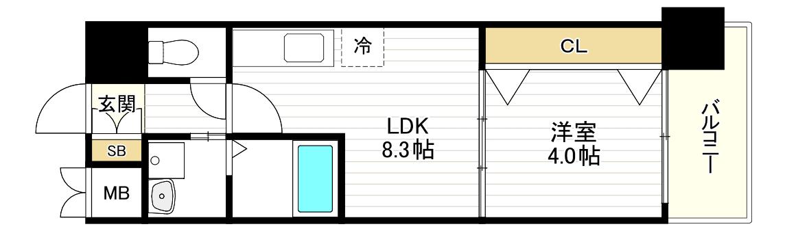 スプランディッドあびこ駅前(1LDK/2階)の間取り写真