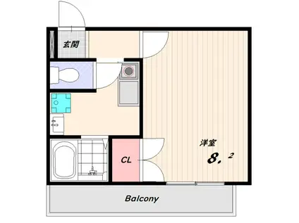 テイエスビル須磨(1K/4階)の間取り写真