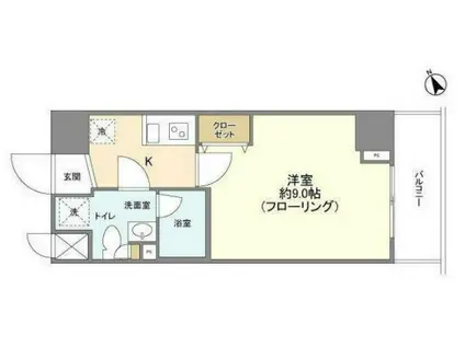 メインテラス上野(1K/11階)の間取り写真