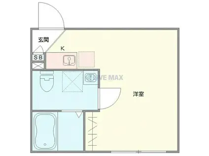 アミスタ新小岩(ワンルーム/4階)の間取り写真