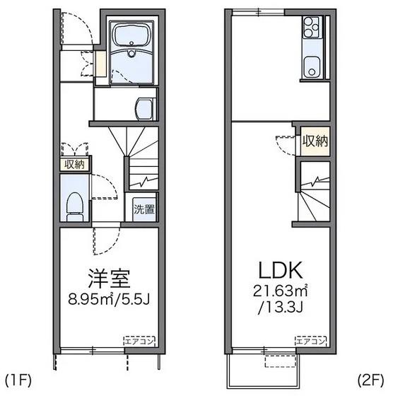 レオネクストクレール住吉II(1LDK/1階)の間取り写真