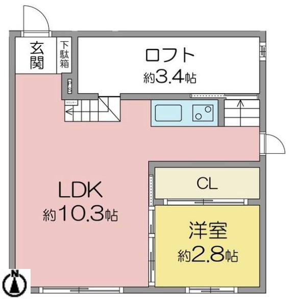 TRIBUTE星崎(1LDK/2階)の間取り写真