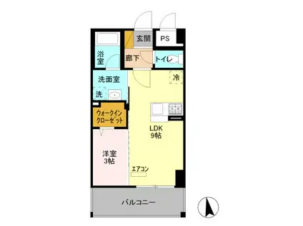 ソレイユガーデン(1LDK/4階)の間取り写真