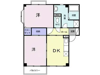 サニ-コートC(2DK/2階)の間取り写真