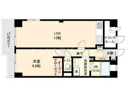 ISM金町(1LDK/4階)の間取り写真