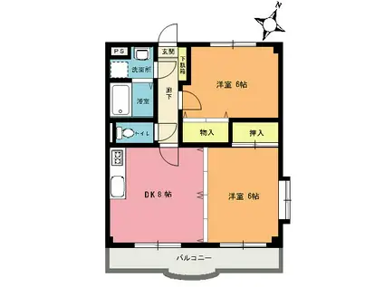 ニューサンライズ(2DK/3階)の間取り写真