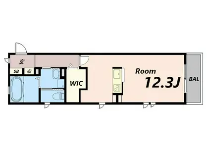 グランツ北条(ワンルーム/3階)の間取り写真