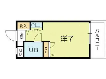 西明石ヤングパレスII(ワンルーム/4階)の間取り写真