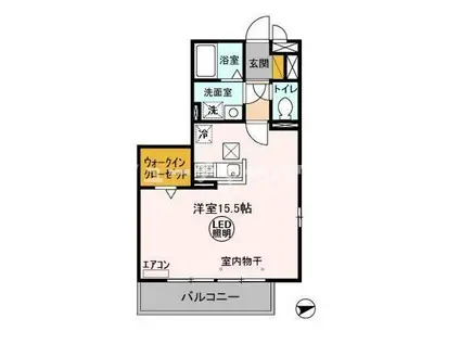 ボナール壱番館(ワンルーム/1階)の間取り写真