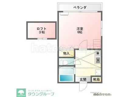 ハウズ高円寺(1K/1階)の間取り写真