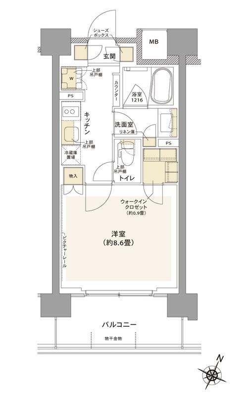 コムレジ赤羽 棟(1K/5階)の間取り写真