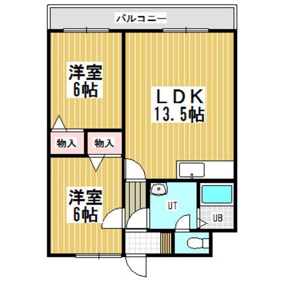 エルクレスト(2LDK/1階)の間取り写真