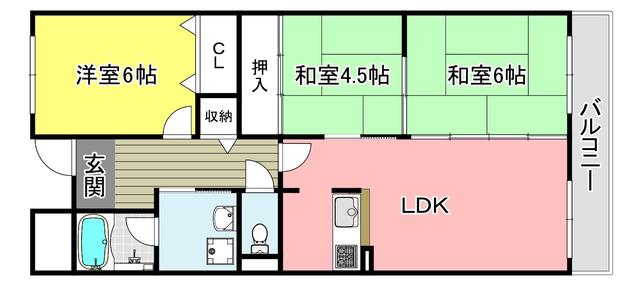 グレース水尾(3LDK/2階)の間取り写真
