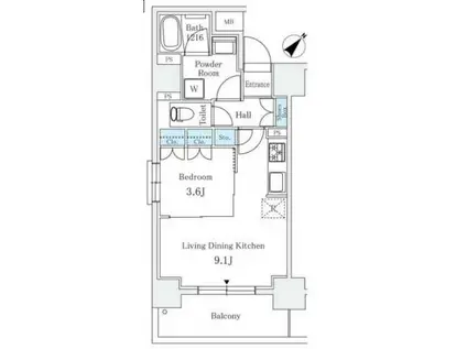 サンライズ茅場町(1LDK/2階)の間取り写真
